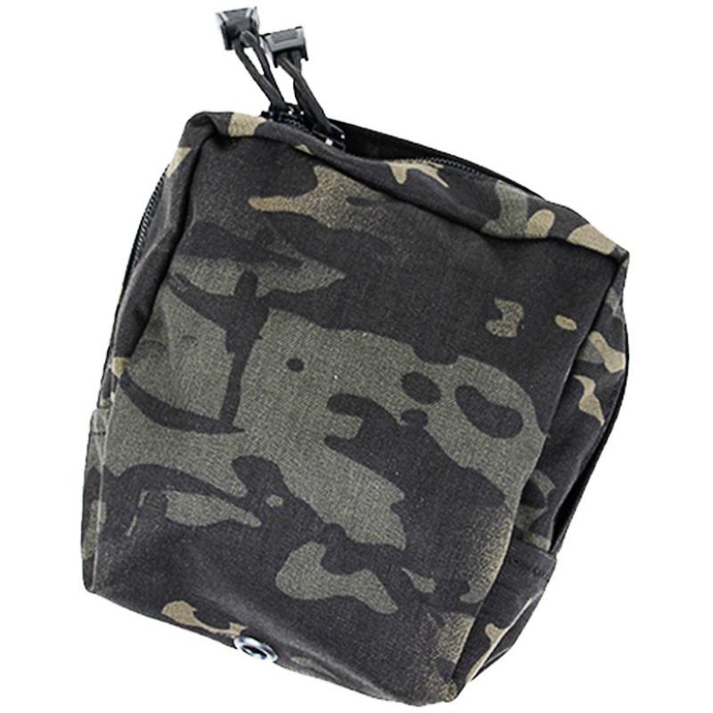 AMA 500D Nylon Cordura Square MOLLE Tru-zip Canteen Pouch - CAMO BLACK