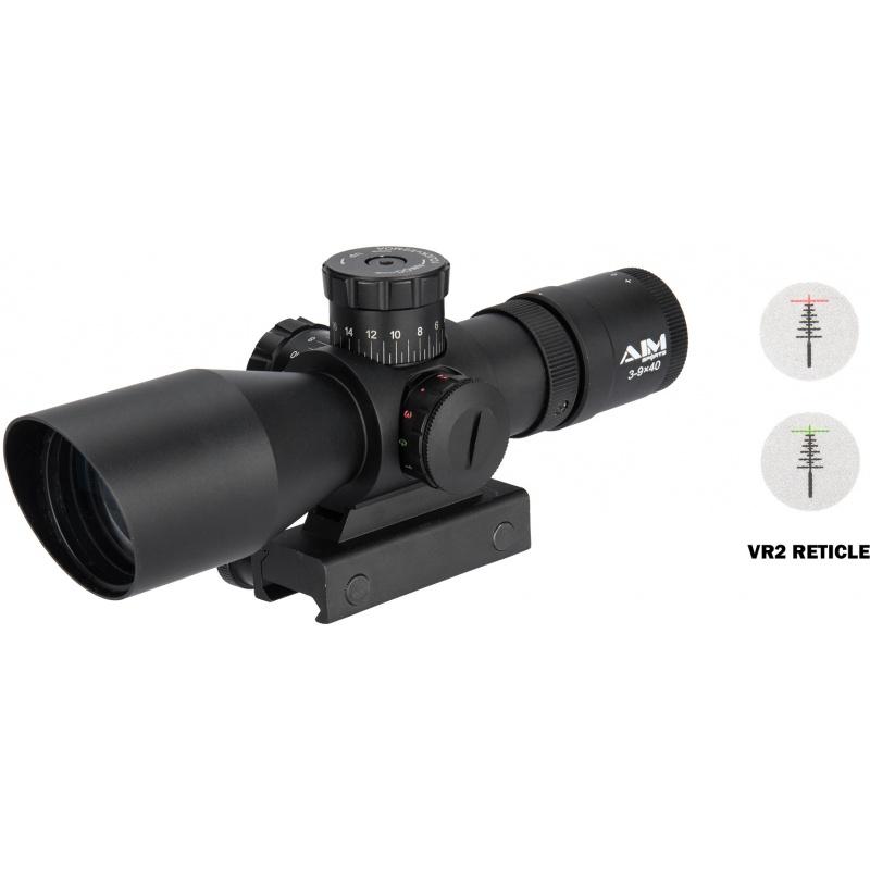 AIM Sports Titan Dual 3-9X40mm Rifle Scope w/ VR2 Reticle - BLACK
