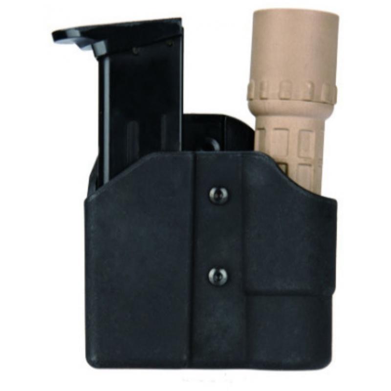 Everest TMC Tactical ABS Polymer Pistol Mag and Flashlight Carrier - BLACK - $10.69 at Everest
