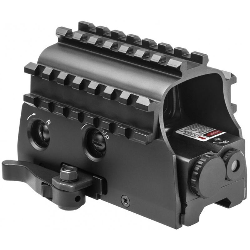 NcStar Tri-Rail Green Dot with Red Laser QR Mount - BLACK