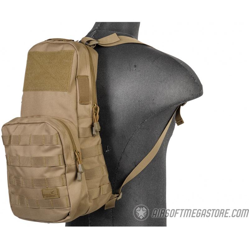 Lancer Tactical 1000D Nylon Airsoft MOLLE Hydration Backpack - TAN