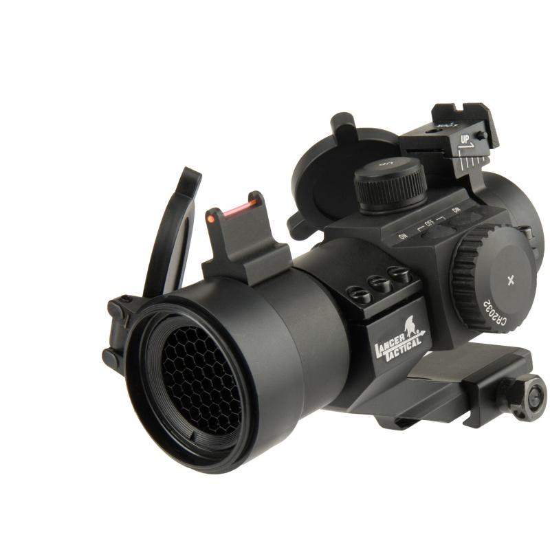Everest Lancer Tactical Outdoor Fiber Sight and Red Dot Hunting Scope - BLACK - $52.43 at Everest
