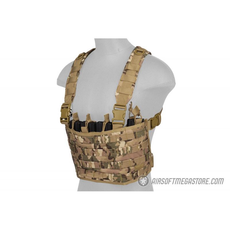 Lancer Tactical Airsoft 1000D Nylon Lightweight MOLLE Chest Rig - CAMO