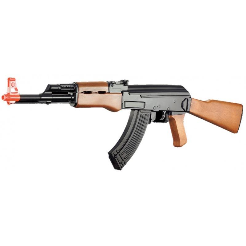 Everest Lancer Tactical ABS Polymer AK47 AEG Airsoft Rifle - BLACK / FAUX WOOD - $35.31 at Everest