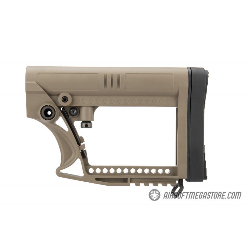 Everest G-Force Adjustable Stock w/ Cheek Plate for Carbine Airsoft Rifles - TAN - $22.47 at Everest