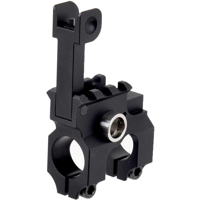 Lancer Tactical Airsoft Gas Block Flip-Up Front Sight - BLACK