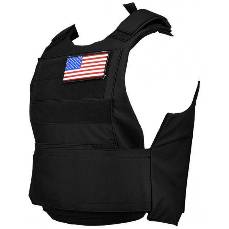 Lancer Tactical Airsoft Adjustable American Body Armor [Nylon] - BLACK
