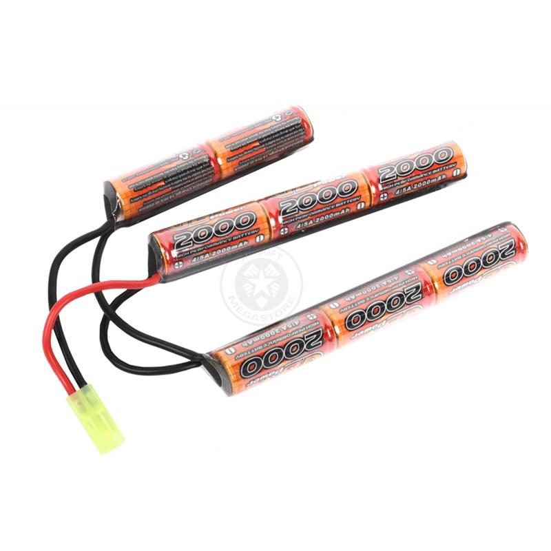 VB-Power Airsoft 9.6V Ni-MH Crane Stock Type AEG Battery - 2000 MAH