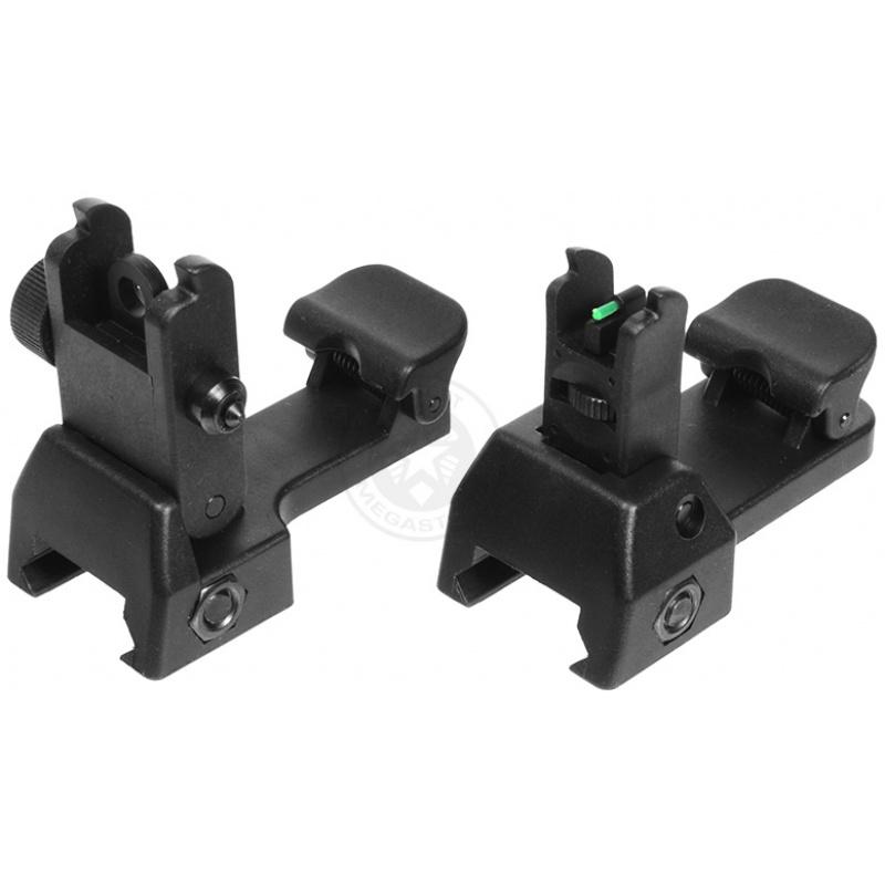 Everest ASG Airsoft Low-Profile Fiber Optic Flip-Up Iron Sights Set - $23.11 at Everest