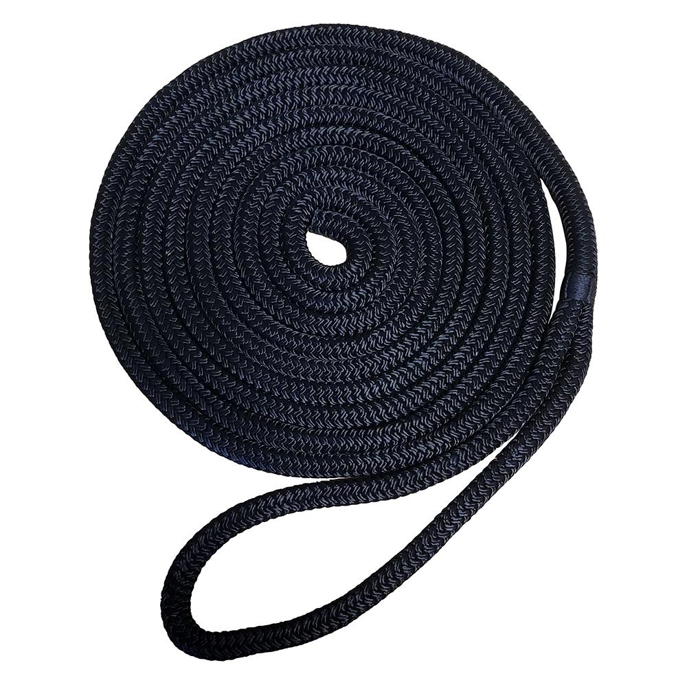 Robline Premium Nylon Double Braid Dock Line - 3/8 x 15' - Black