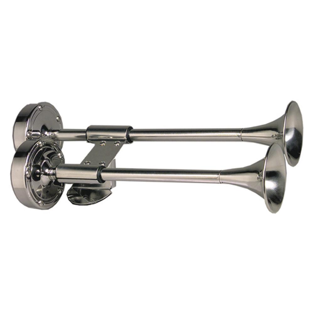 Everest Schmitt & Ongaro Deluxe All-Stainless Shorty Dual Trumpet Horn - 12V - $245.35 at Everest