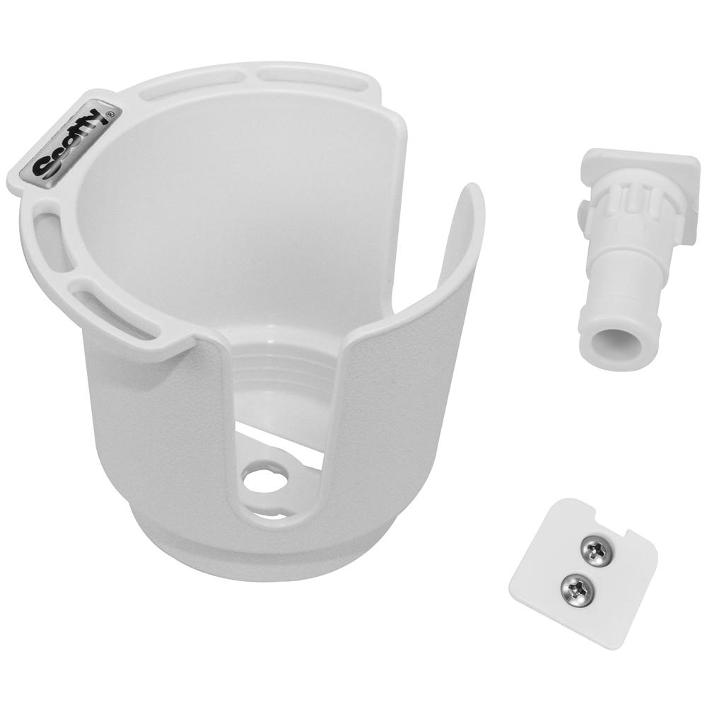 Everest Scotty 311 Drink Holder w/Bulkhead/Gunnel Mount & Rod Holder Post Mount - White - $19.78 at Everest