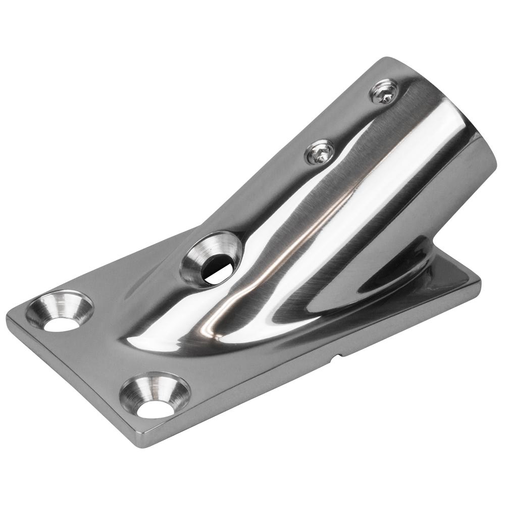 Sea-Dog Rail Base Fitting Rectangular Base 30deg 316 Stainless Steel - 1-7/8 x 3-3/16 - 1 OD