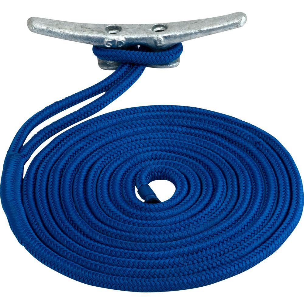Sea-Dog Double Braided Nylon Dock Line - 1/2 x 25' - Blue