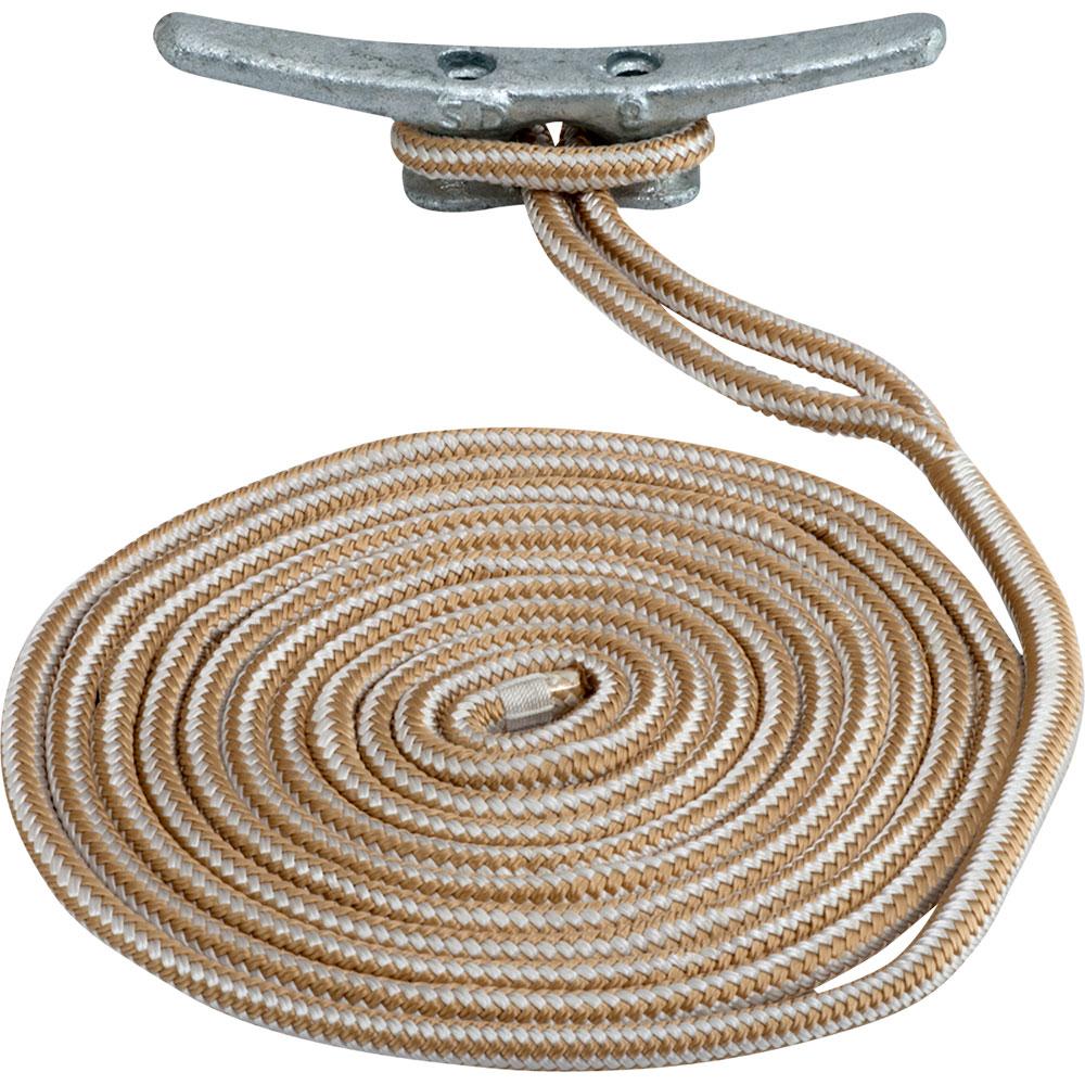 Everest Sea-Dog Double Braided Nylon Dock Line - 3/4 x 25' - Gold/White - $69.54 at Everest