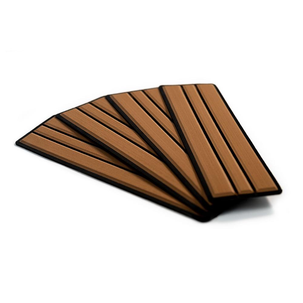 Everest SeaDek Brushed 6mm 4-Piece Step Kit - 3.75 x 12.75 - Mocha/Black Faux Teak - $39.54 at Everest