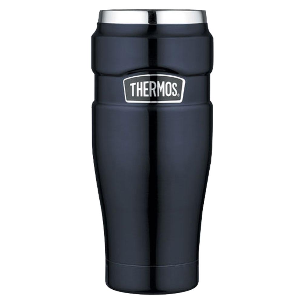 Thermos Stainless King(TM) Vacuum Insulated Travel Tumbler - 16 oz. - Stainless Steel/Midnight Blue