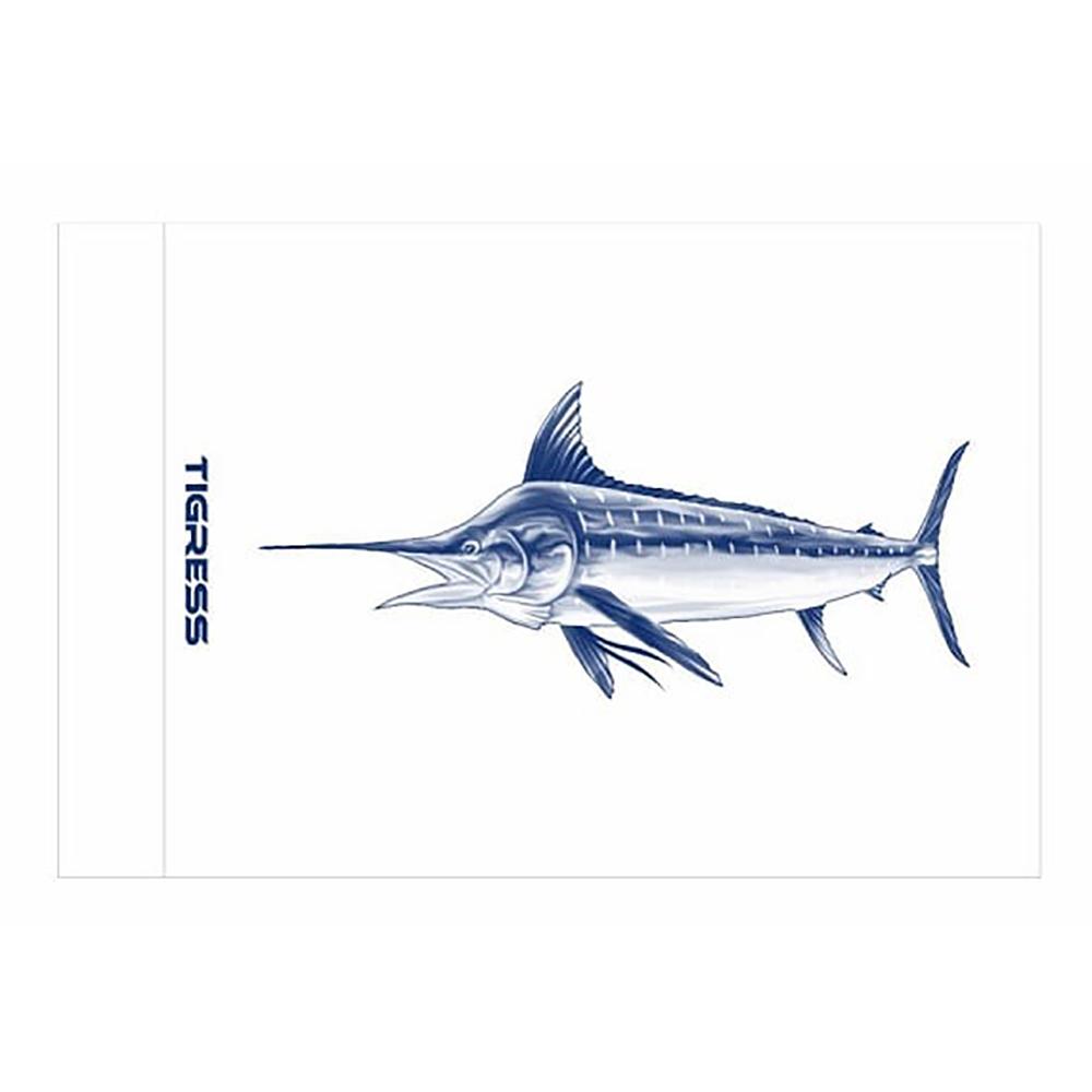 Tigress White Marlin Release Flag - 12 x 18