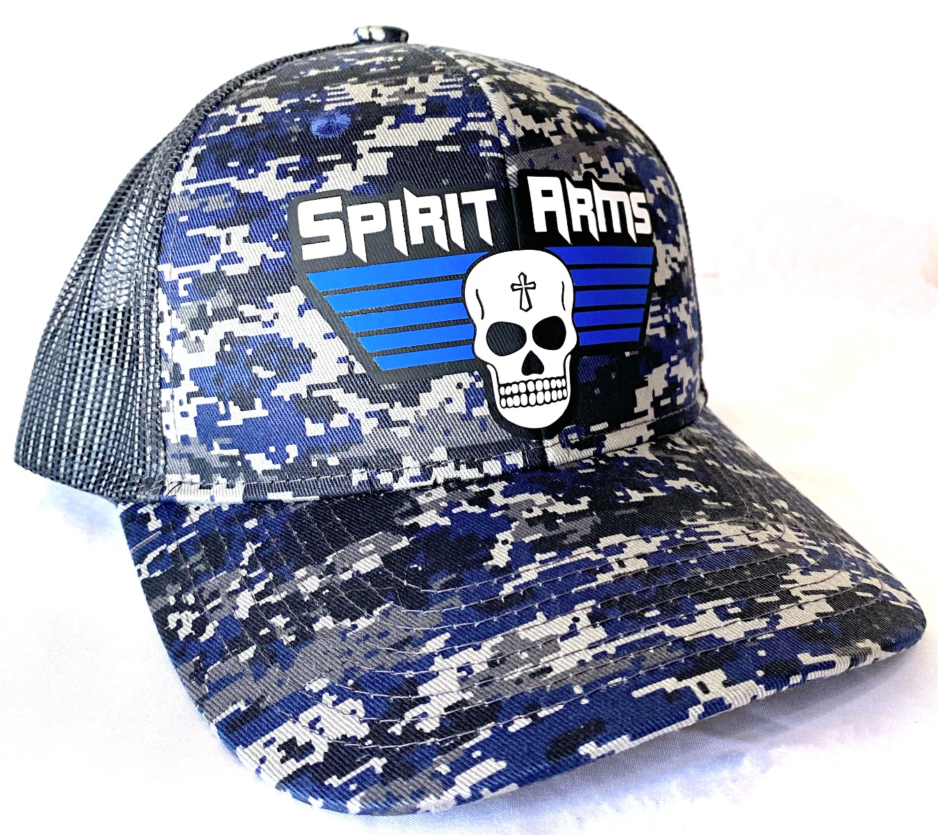 Everest Spirit Arms Digi Camo Blue Trucker Hat - $20.00 at Everest