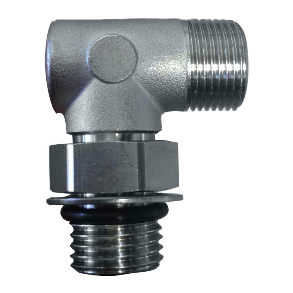 Uflex90deg Adjustable Fitting f/Back of UP Series Helms ORB 6 to 3/8 COMP