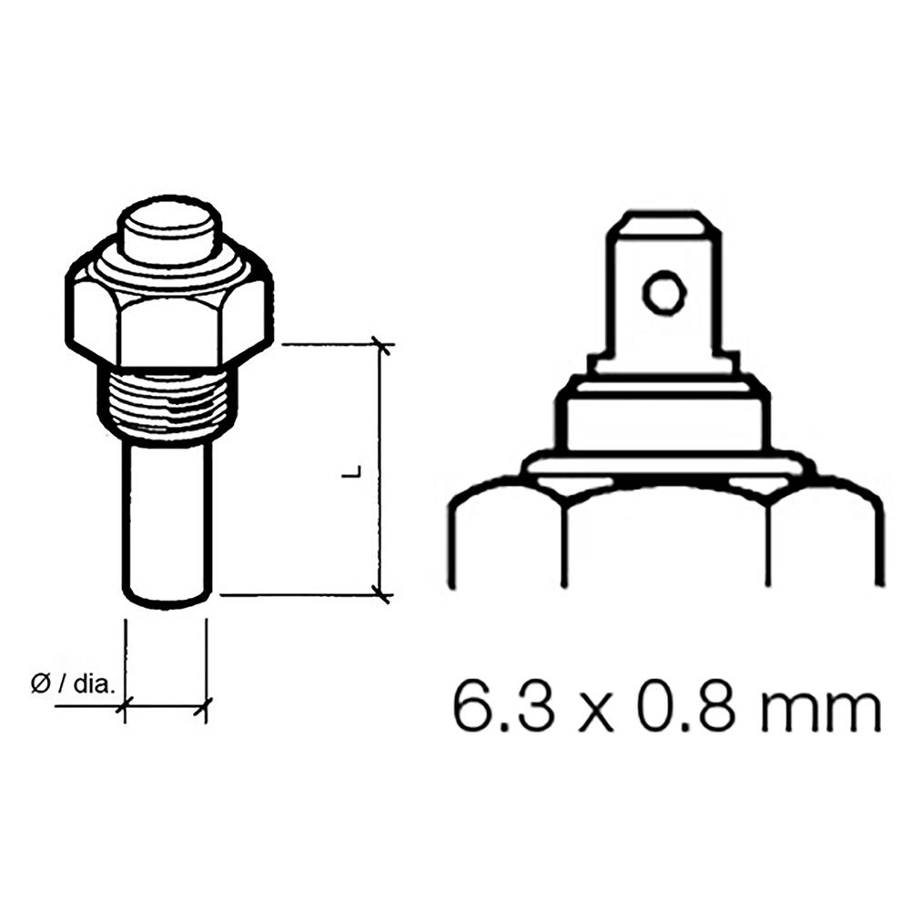 Everest VDO Marine Engine Oil Temperature Sensor - Single Pole, Common Ground - 50-150degC/120-300degF - 6/24V - M14 x 1.5 Thread - $90.94 at Everest