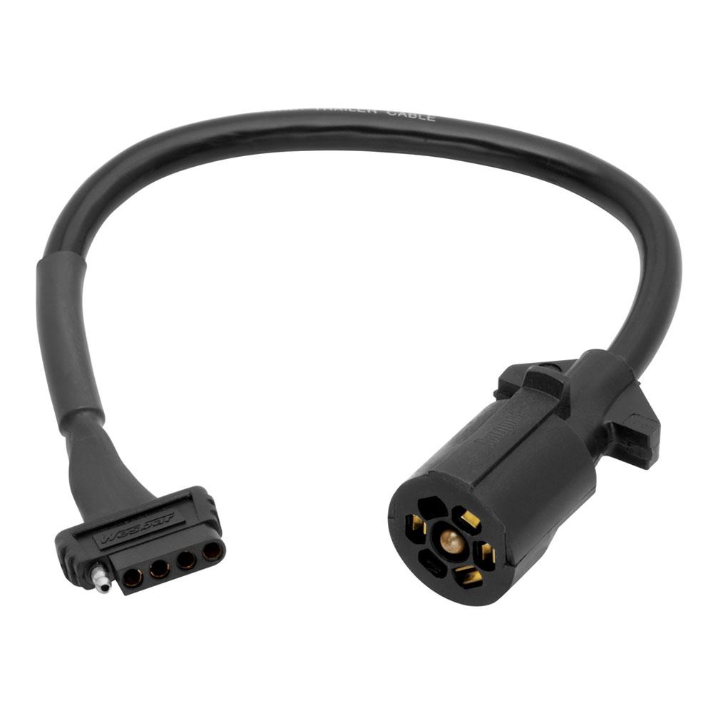 Wesbar Vehicle/Trailer Adapter - 7-Way Blade to 5-Way Flat - 18 Wire