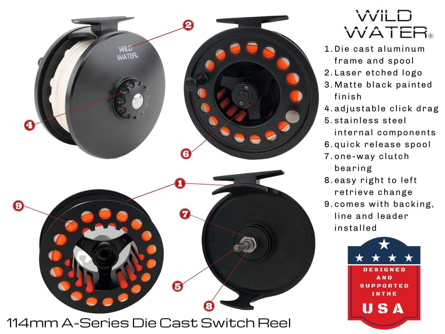 Wild Water Fly Fishing Wild Water Die Cast 114mm Fly Reel for Spey, Switch or Saltwater, 300 grain line - $85.00 at Everest