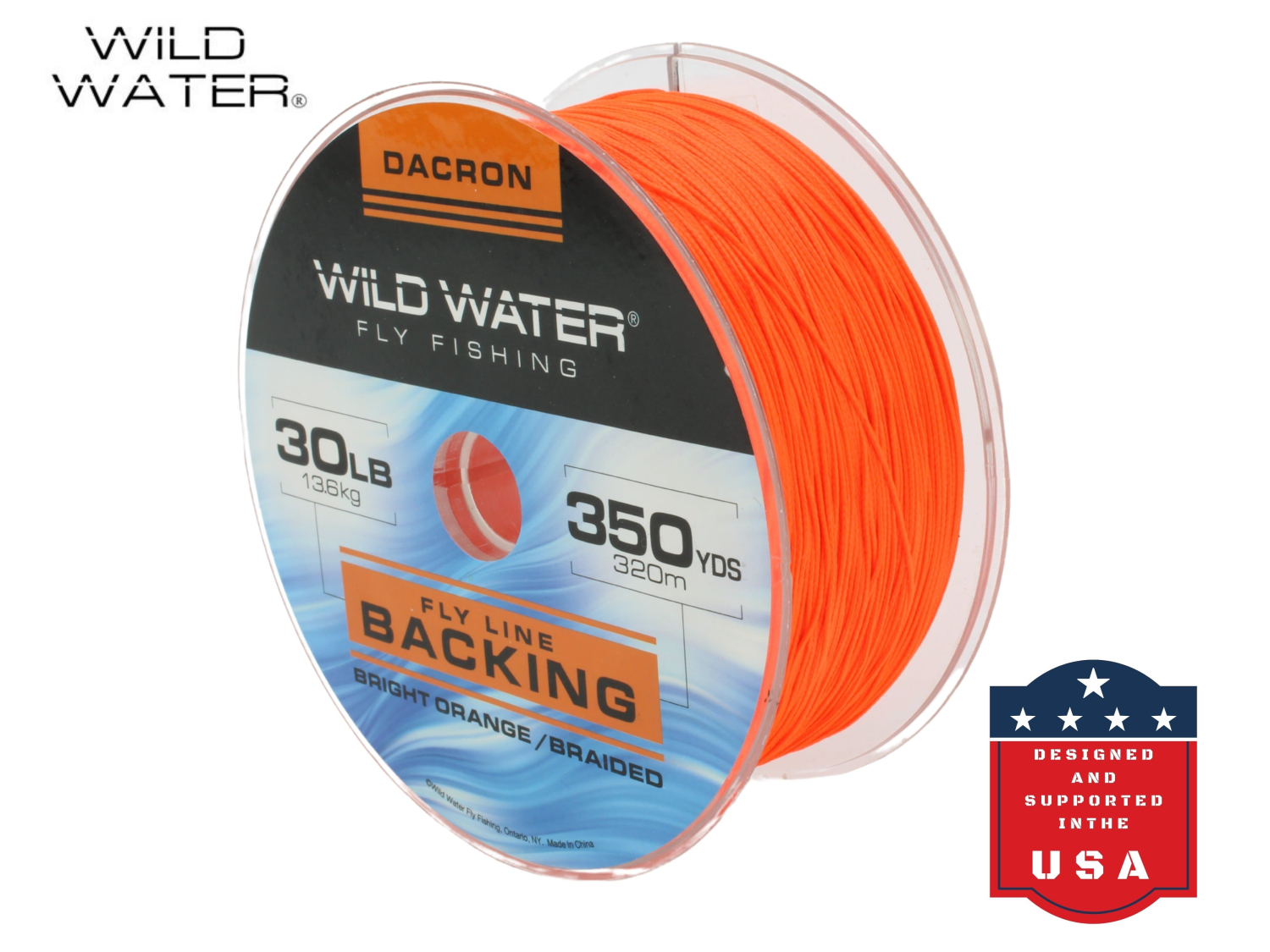 Wild Water Fly Fishing Wild Water Fly Fishing Braided Dacron Backing Spool, 30# 350 yards, Bright Orange - $29.00 at Everest