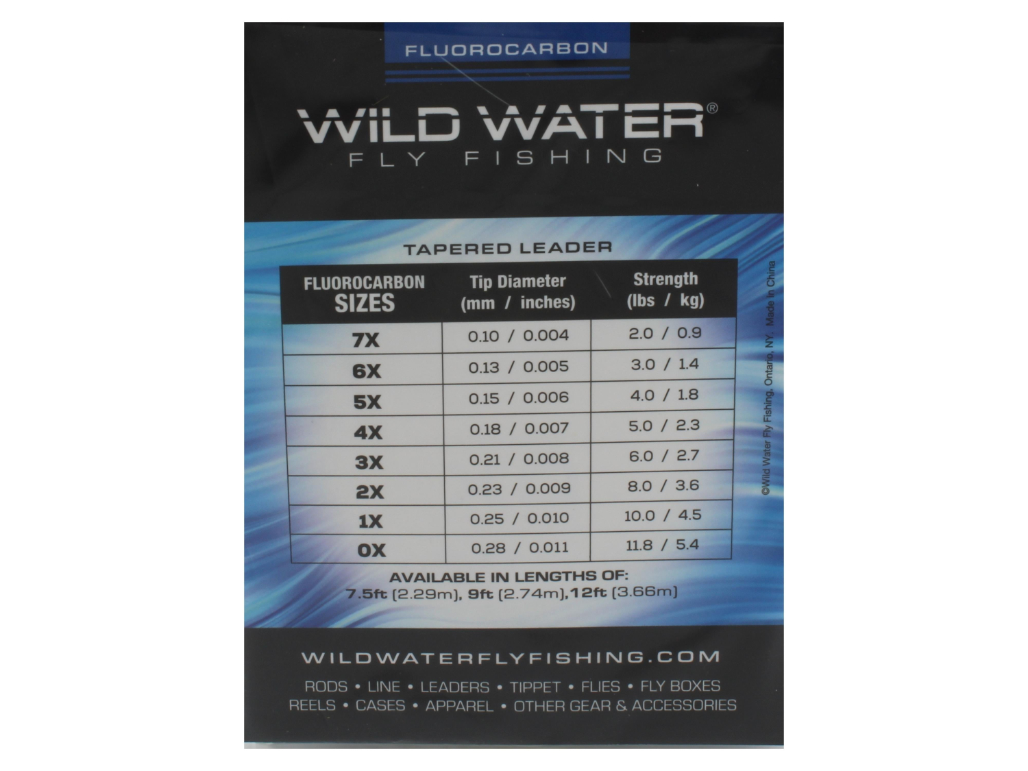 Wild Water Fly Fishing Wild Water Fly Fishing Fluorocarbon Leader 0X, 9 foot, 3 Pack - $24.00 at Everest