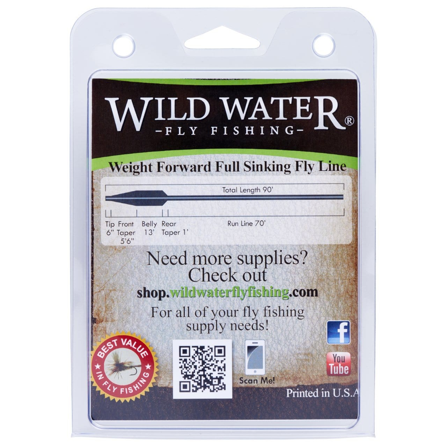 Wild Water Fly Fishing Wild Water Fly Fishing Weight Forward 7 Weight Super Fast Sinking Fly Line - $22.00 at Everest