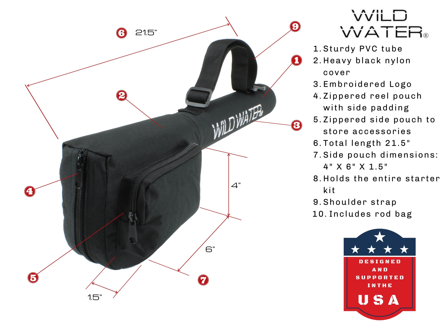 Wild Water Fly Fishing Wild Water Fly Fishing Case for Rod, Reel & Accessories, Short Case 21.5 inch Length - $40.00 at Everest