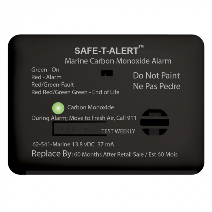 SafeTAlert 62 Series Carbon Monoxide Alarm w/Relay 12V 62541RMarine Surface Mount Black