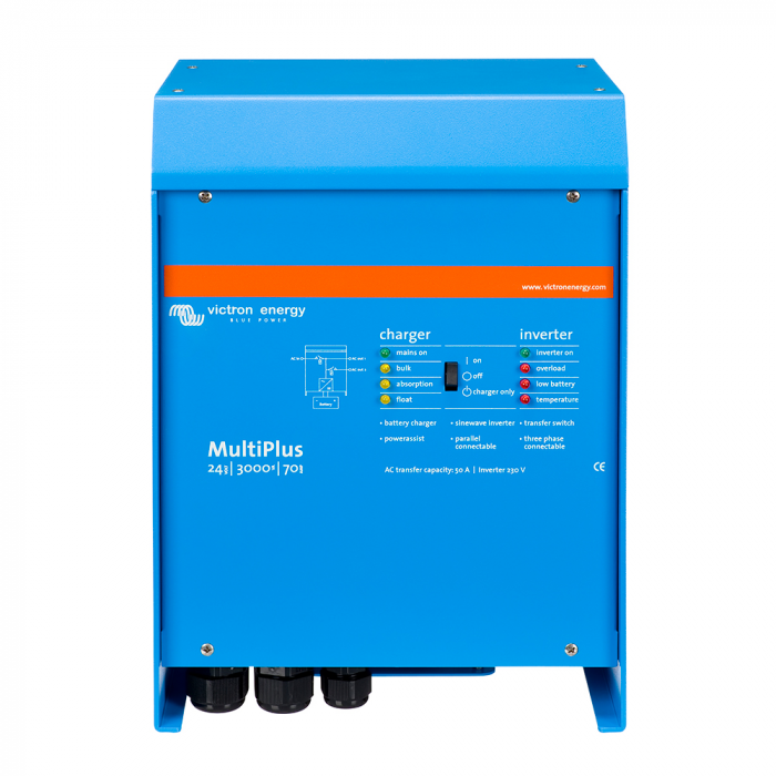 Victron Multiplus Inverter/Charger 24VDC - 3000VA - 120VAC w/7 70AMP Battery Charger - 50AMP Transfer Switch (UL LISTED) main product photo