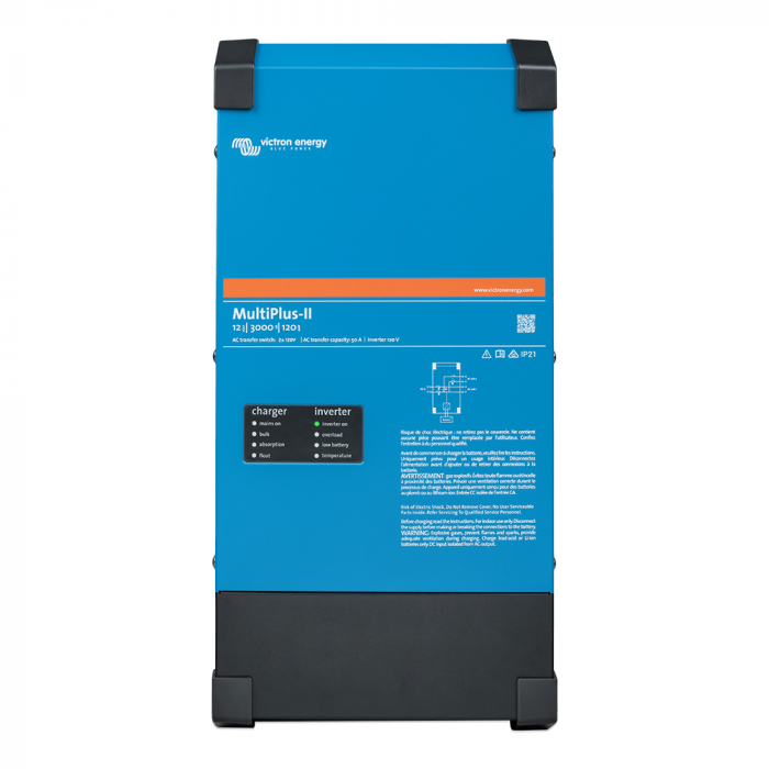 Victron MultiPlus-II Inverter/Charger 12VDC - 3000VA - 120VAC-50 2X 120V main product photo