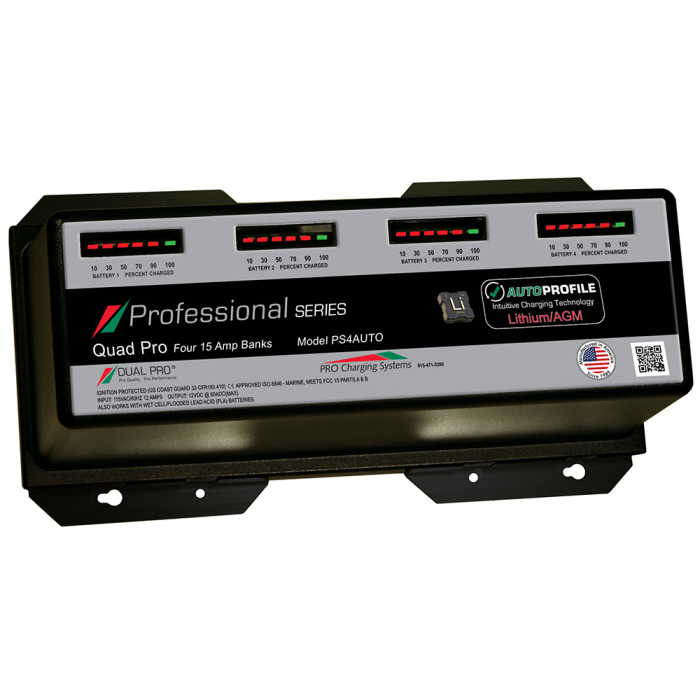 Dual Pro PS4 Auto 15A - 4-Bank Lithium/AGM Battery Charger main product photo
