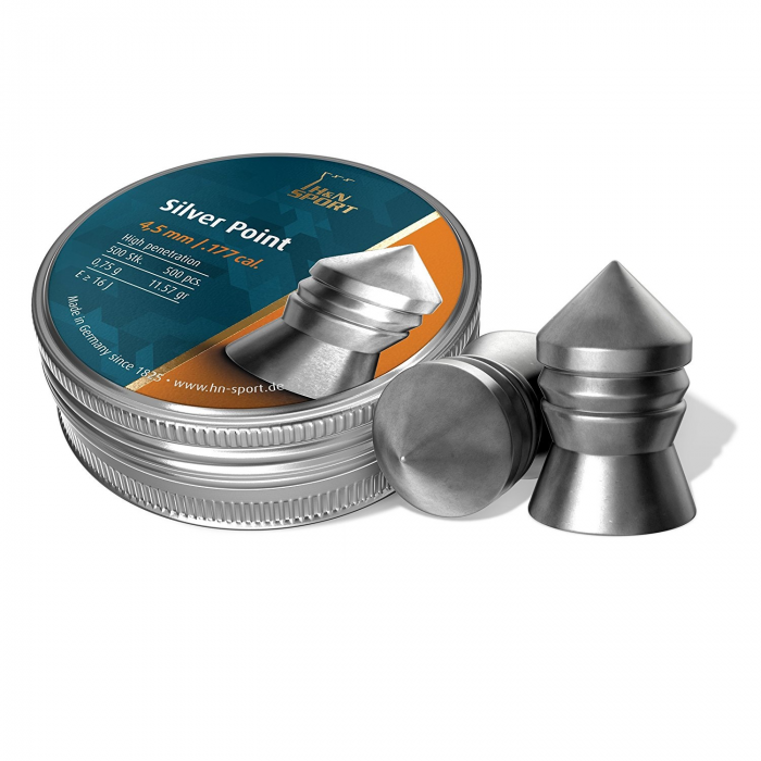 H_and_N_Silver_Pointed_Airgun_Pellets__177_cal_