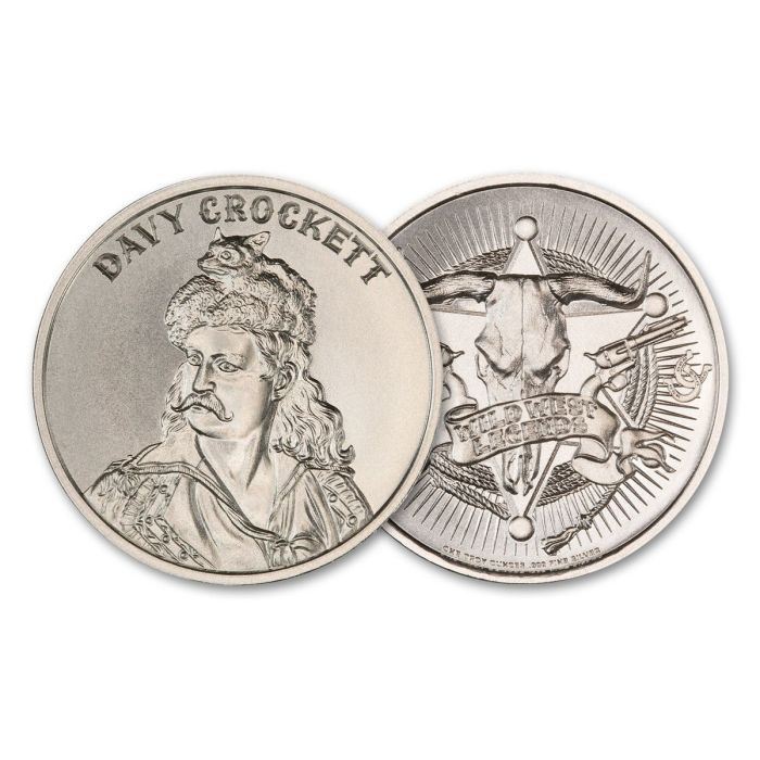 Intaglio Mint 1-oz Silver Wild West Legends Davy Crockett Medal BU main product photo