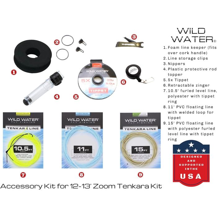 Wild Water Tenkara Zoom Fly Fishing Kit 12-13 ft Rod
