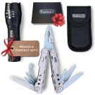 Explora Multitool Knife/Pliers & Pouch + Free Super Bright LED Torch/Flashlight